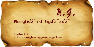 Menyhárd Győző névjegykártya